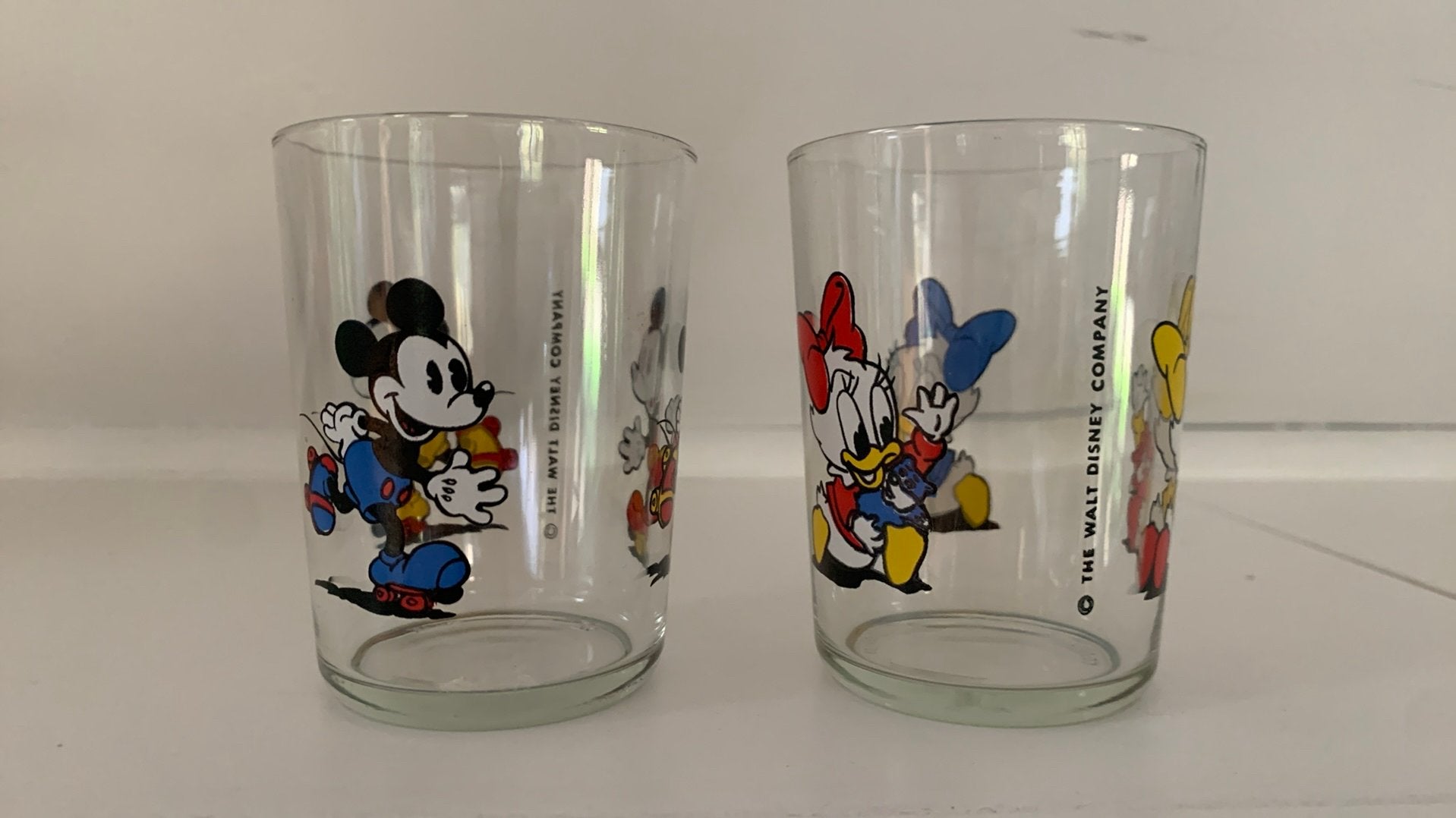 Twee vintage glaasjes Walt Disney, Verzamelen, Ophalen, Zo goed als nieuw