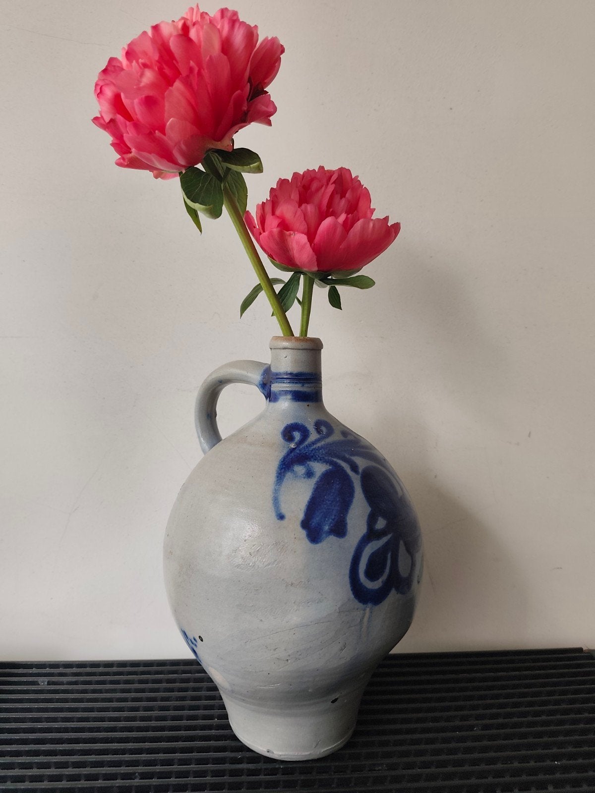 Grote robuuste puntgave vintage Keulse kruik, 35 cm hoog, Meerkleurig, 35 cm, Ophalen of Verzenden, Zo goed als nieuw