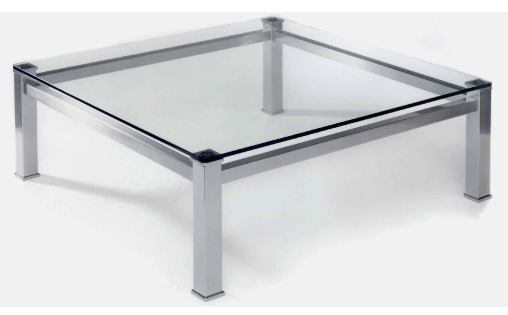 salontafel glas met nikkel, Ophalen, Modern / tijdloos, Vierkant, 100 tot 150 cm