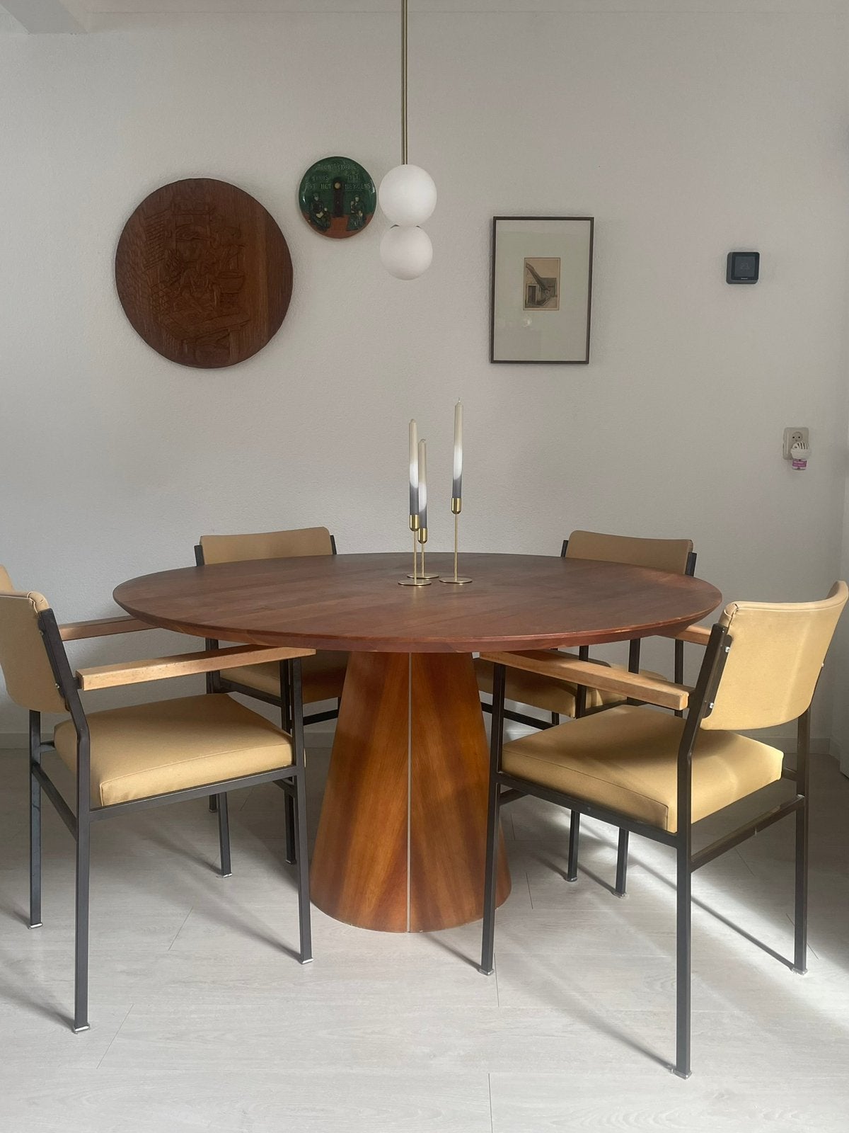 Eetkamerstoelen (leren zitting en rugleuning), Ophalen, Gebruikt, Overige kleuren, Vintage