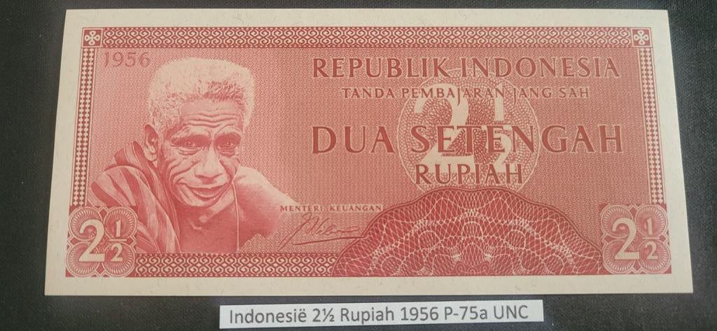 Indonesië 2½ Rupiah 1956 P-75a UNC, Ophalen of Verzenden