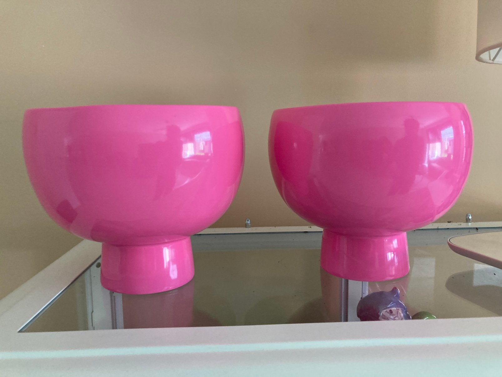 Roze neon felle design vazen van H&M home 2x bloempotten, Tuin en Terras, Ophalen of Verzenden, Rond, Aardewerk