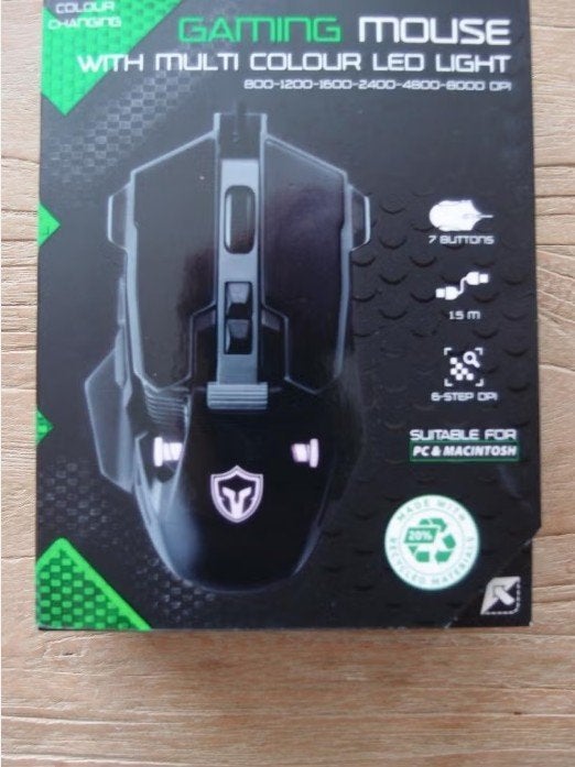 Gaming muis / mouse multi colour LED 7 buttons + 6 step DPI, Muis, Gaming muis, Nieuw, Ophalen of Verzenden