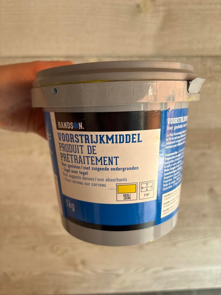 Handson Voorstrijkmiddel - 1kg Geel/Jaune, 7m² dekking, Overige materialen, Overige typen, Nieuw, Minder dan 20 cm