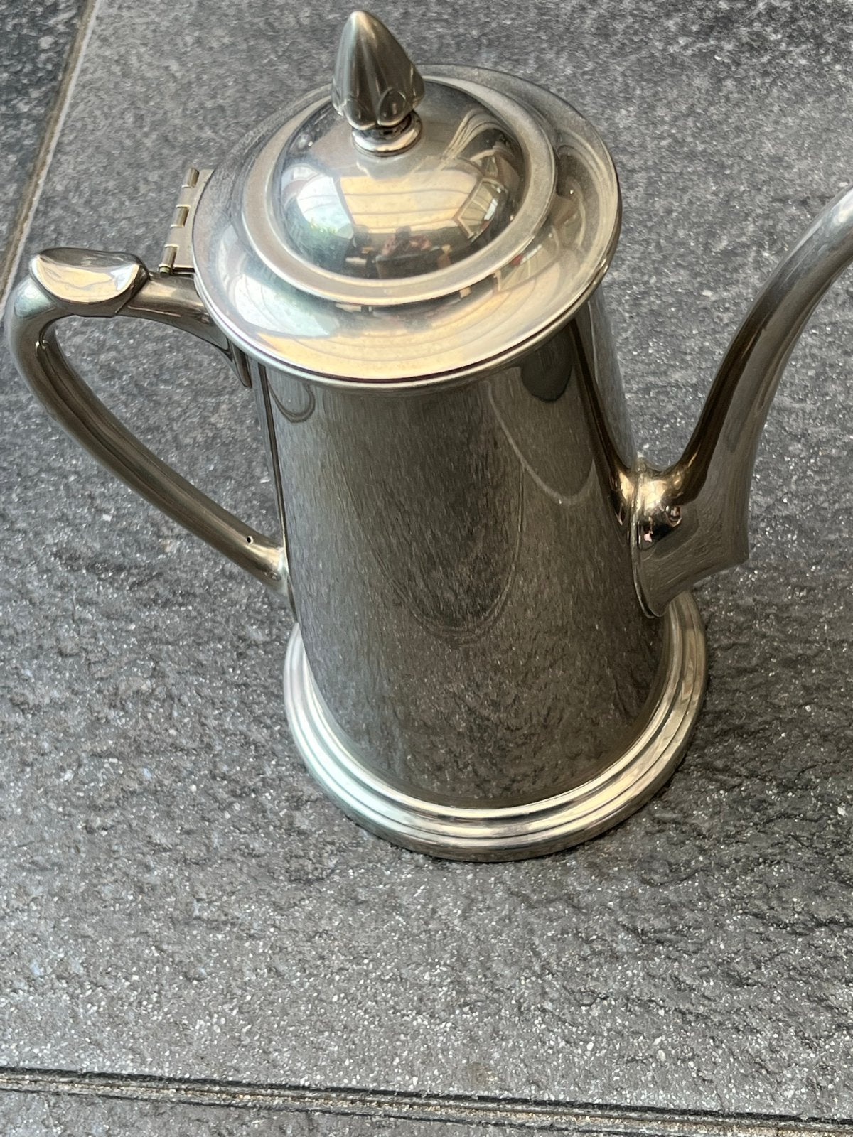 Antieke zilveren kleurige koffiepot, Antiek en Kunst, Ophalen of Verzenden, Zilver