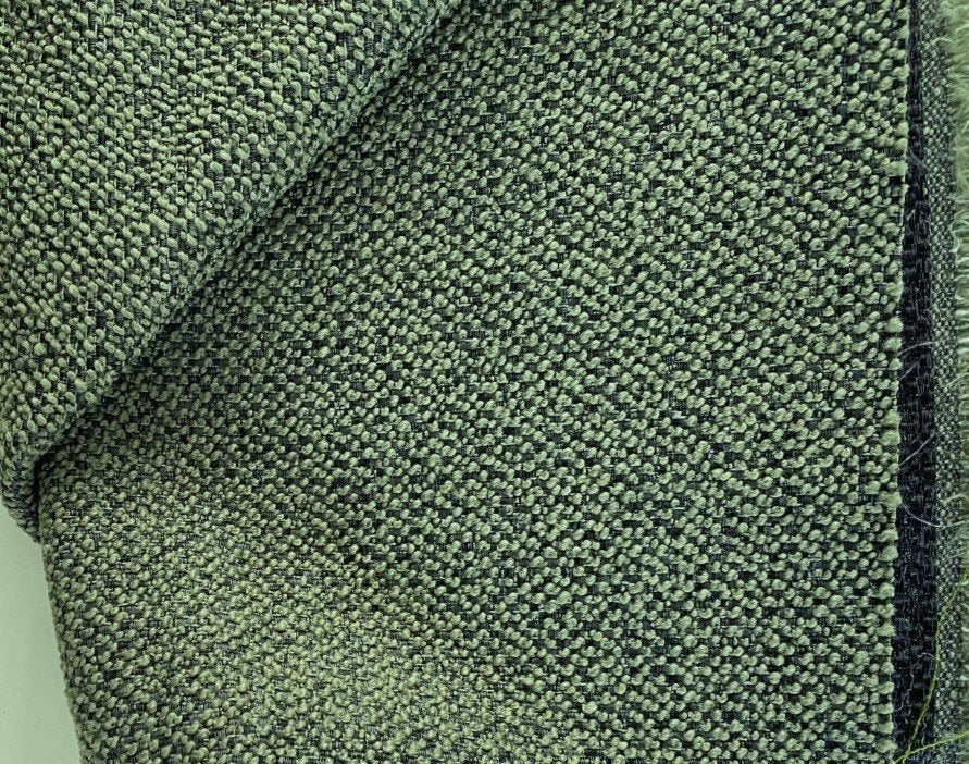 Bouclé meubelstof; groen op donkergrijs; diverse maten, Overige materialen, 120 cm of meer, Ophalen of Verzenden, Groen