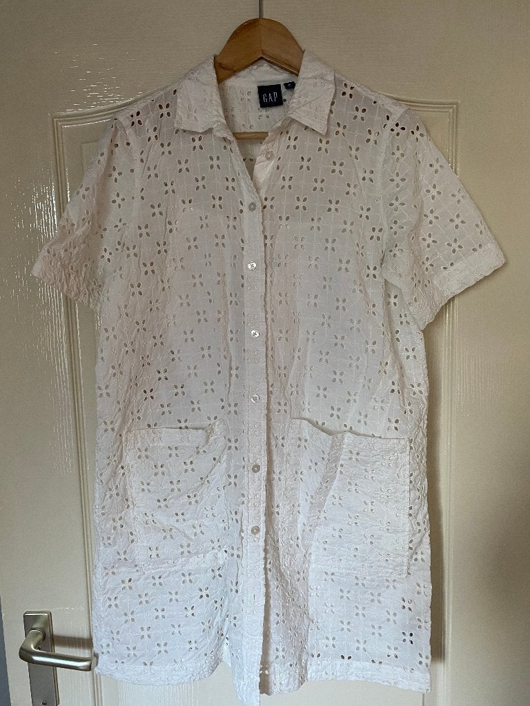 Witte zomerjurk van GAP, Maat 38/40 (M), GAP, Wit, Ophalen of Verzenden