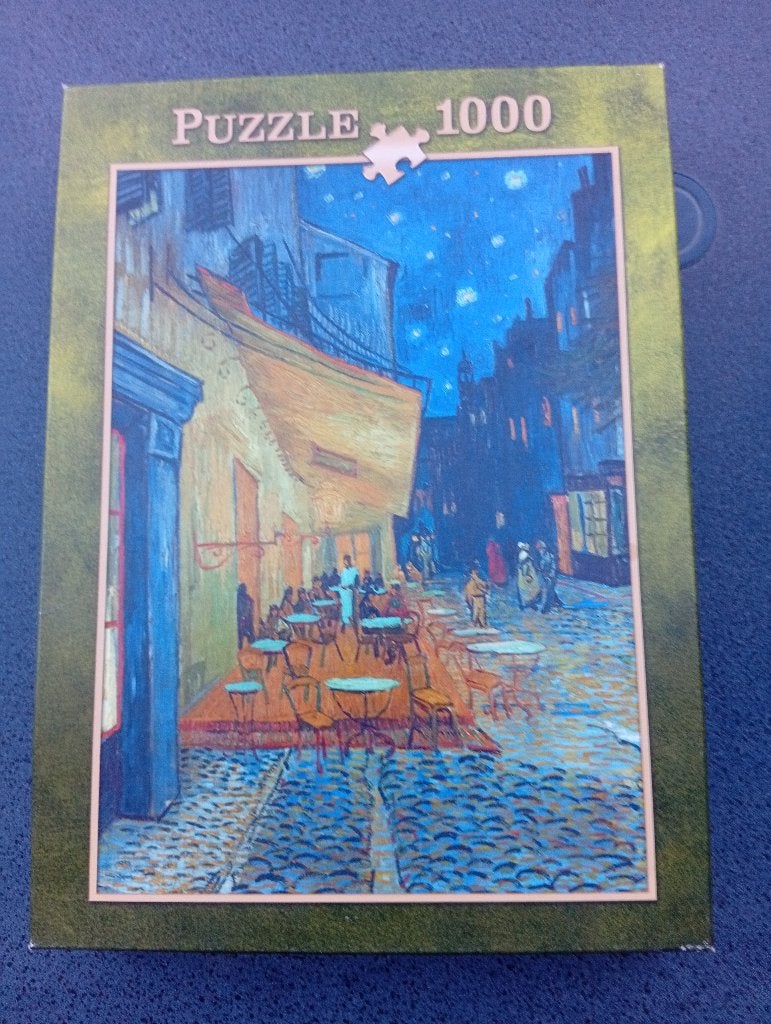 Legpuzzel Vincent van Gogh 1000 stukjes cafe terras compleet, Ophalen of Verzenden, 500 t/m 1500 stukjes, Zo goed als nieuw, Legpuzzel