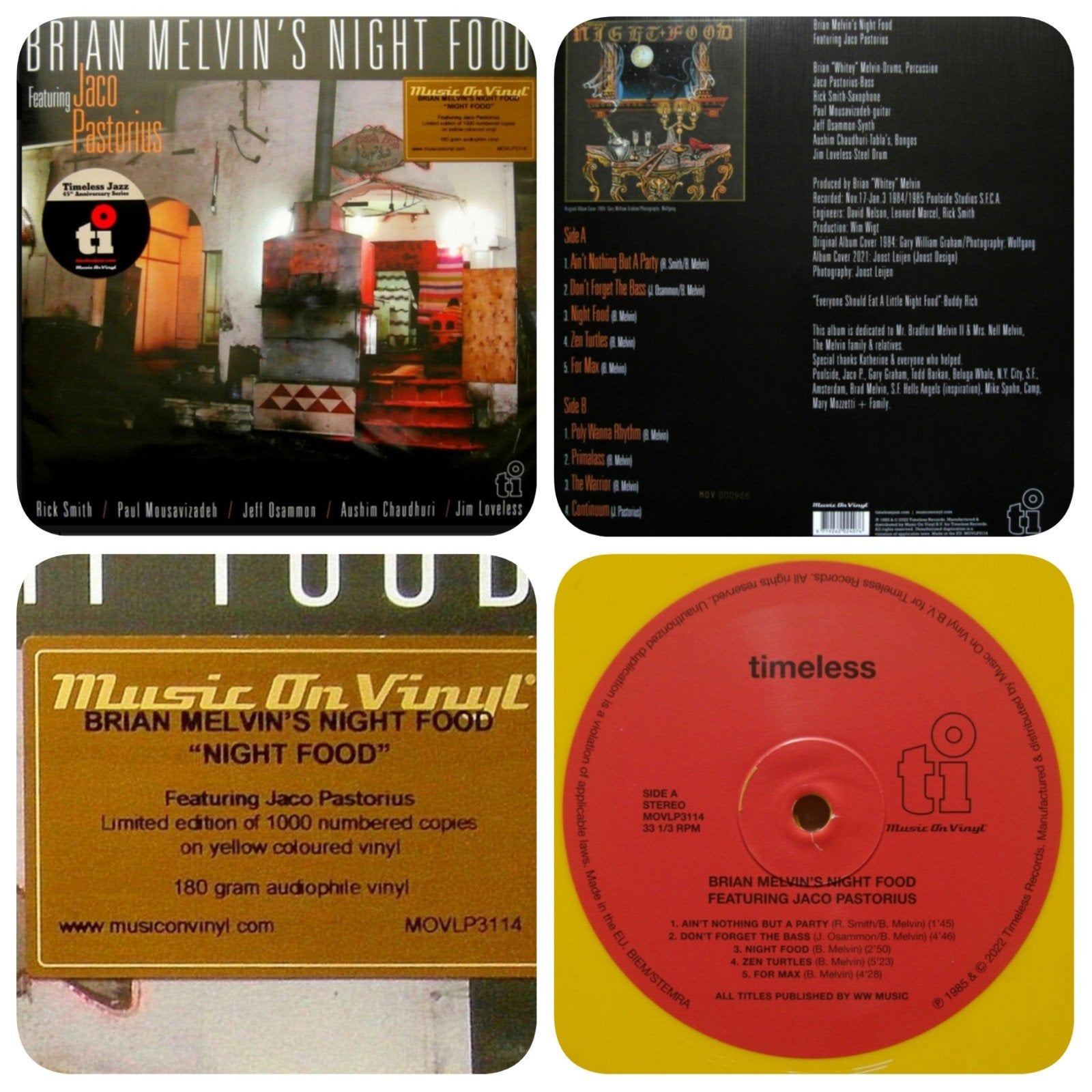 Jaco Pastorius/Brian Melvin - Nightfood Reissue/ geel vinyl, Reissue, Ophalen of Verzenden