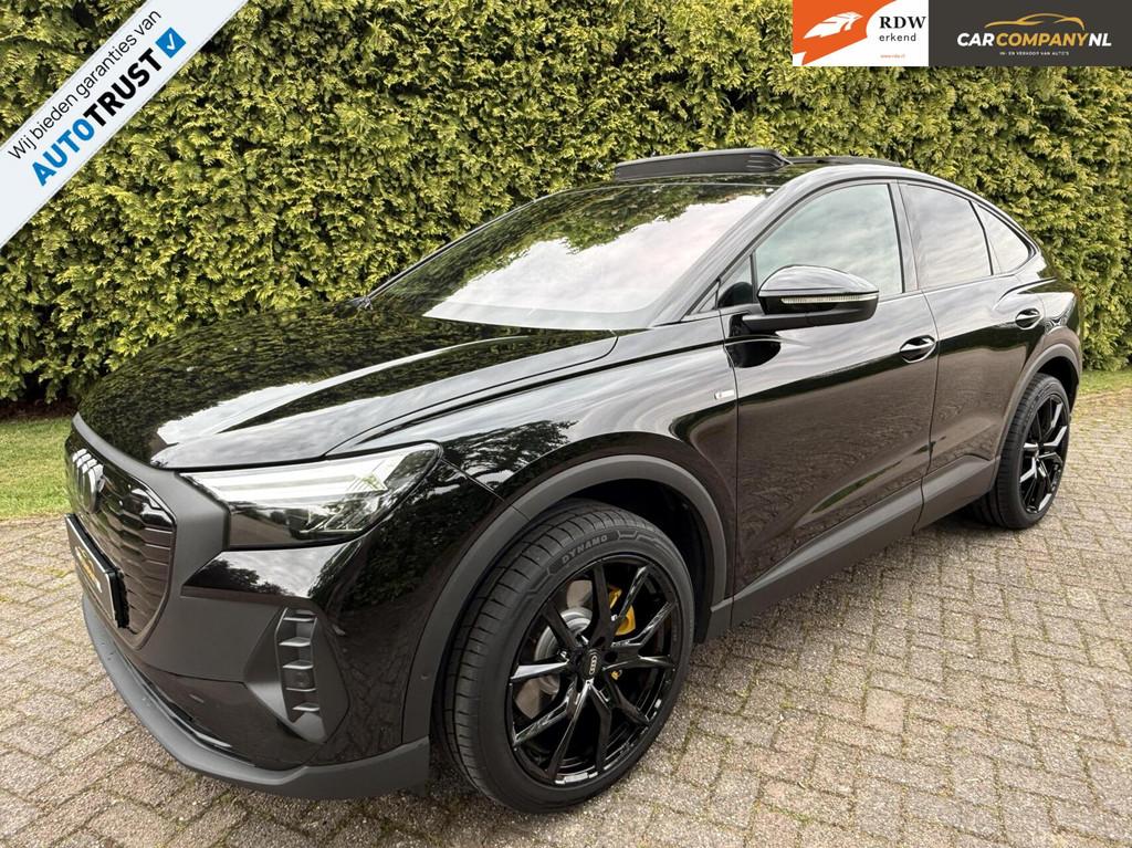 Audi Q4 Sportback|77 kWh! |S-line| BLACK edit.|PANODAK, Auto's, Audi, Automaat, Achterwielaandrijving, Gebruikt, Zwart