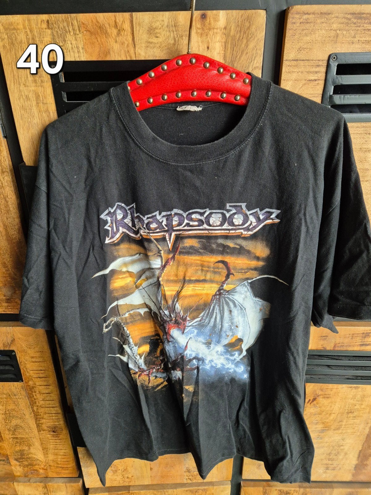 Vintage 00s Rhapsody of the Dragonflame Tour 2002 T-shi, Zwart, Maat 56/58 (XL), Ophalen of Verzenden, Rhapsody