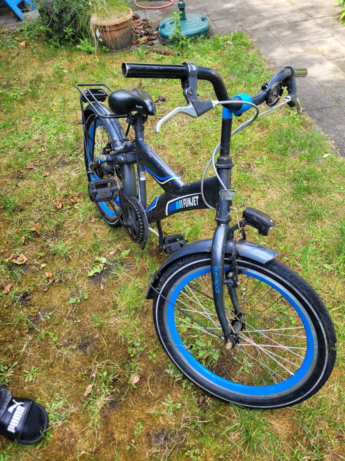 Leuke Funjet kinderfiets met bagagedrager, Gebruikt, Velgrem, Minder dan 49 cm, Ophalen