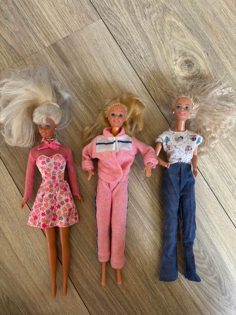 3x Barbie 1966 Mattel, Ophalen of Verzenden, Gebruikt, Barbie