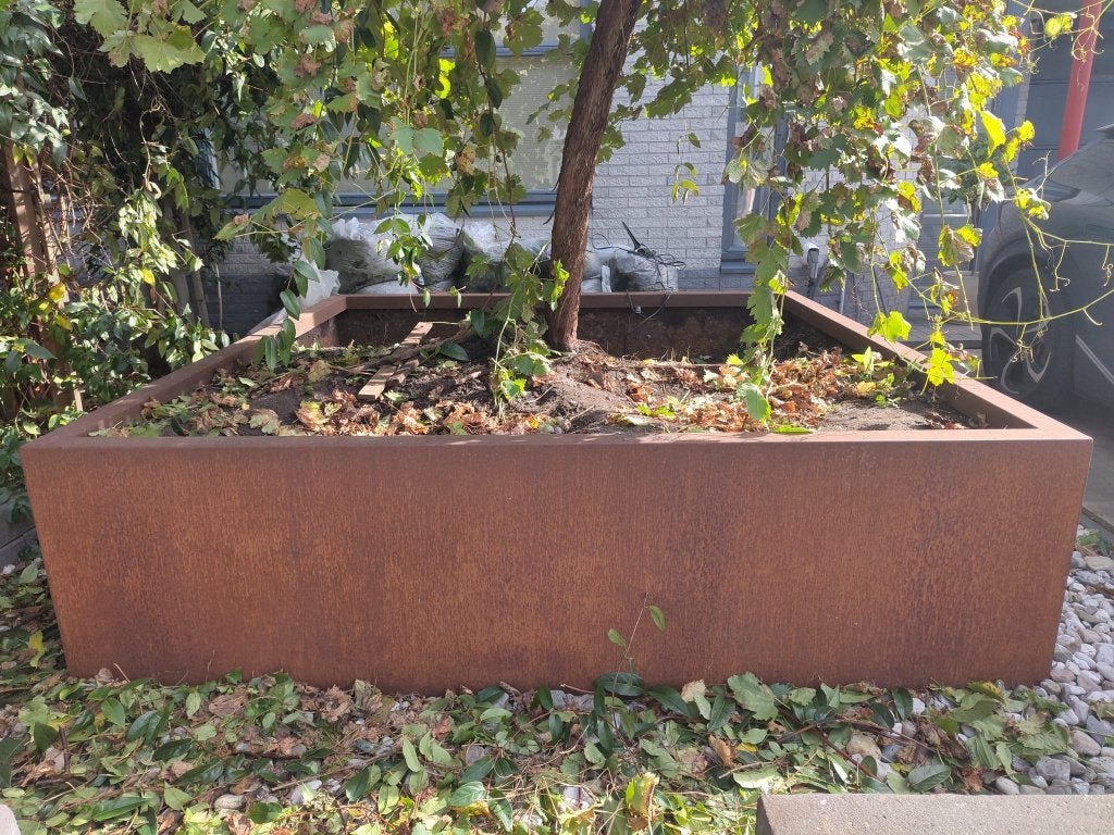 Grote Roestkleurige Stalen Plantenbak Voortuin, Ophalen, Overige materialen, Gebruikt, 100 cm of meer
