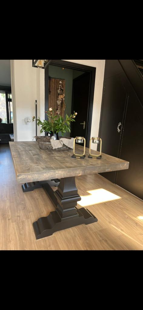 Stoere landelijke kloostertafel/ eettafel, Gebruikt, 200 cm of meer, 50 tot 100 cm, Rechthoekig
