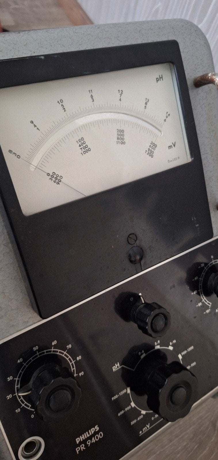 Philips PR 9400 PH analoge pH- en mV-meter vintage, Ophalen of Verzenden