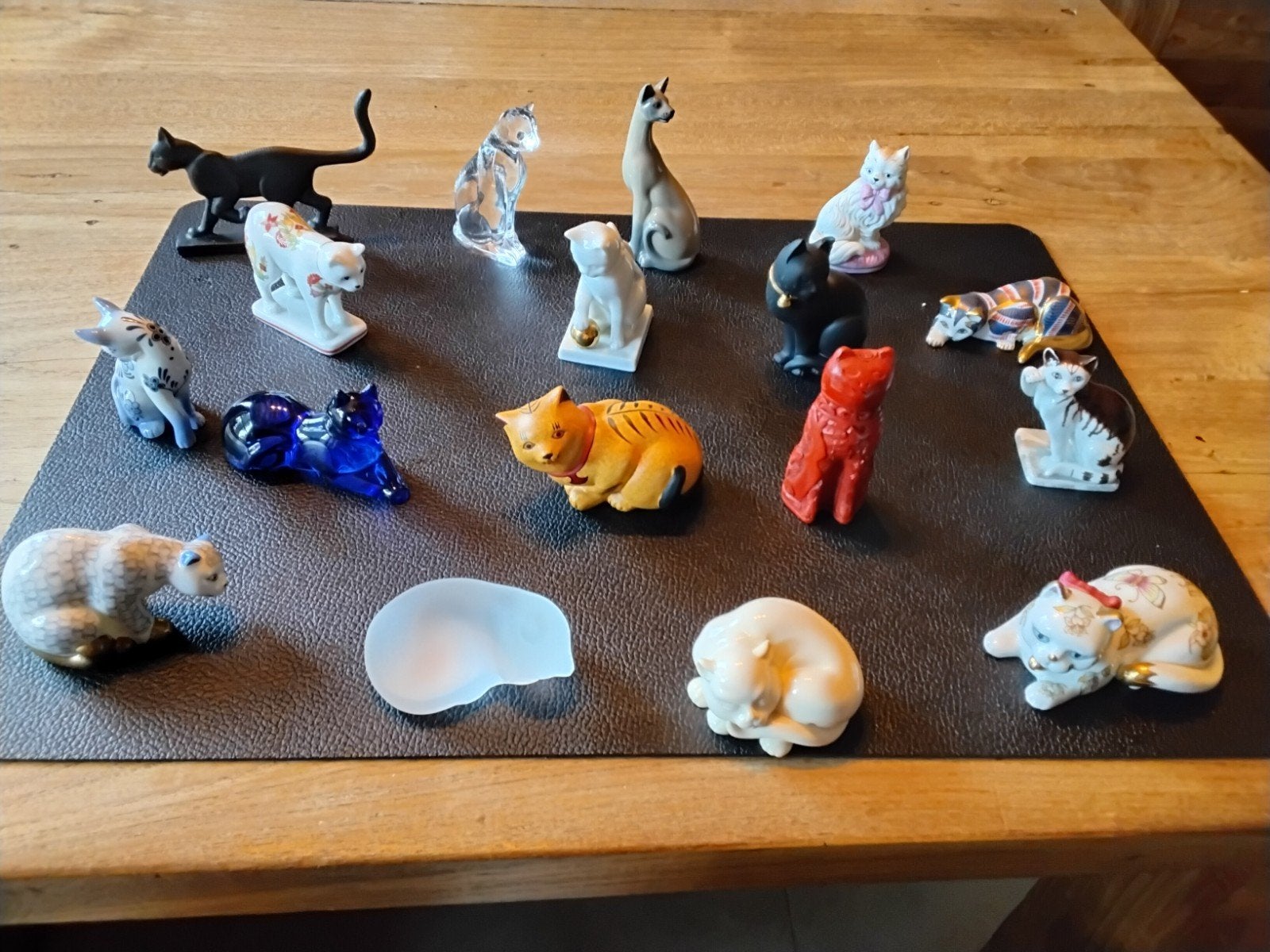 verzameling mini poezen beeldjes o.a van Franklin Mint., Ophalen, Zo goed als nieuw, Dier