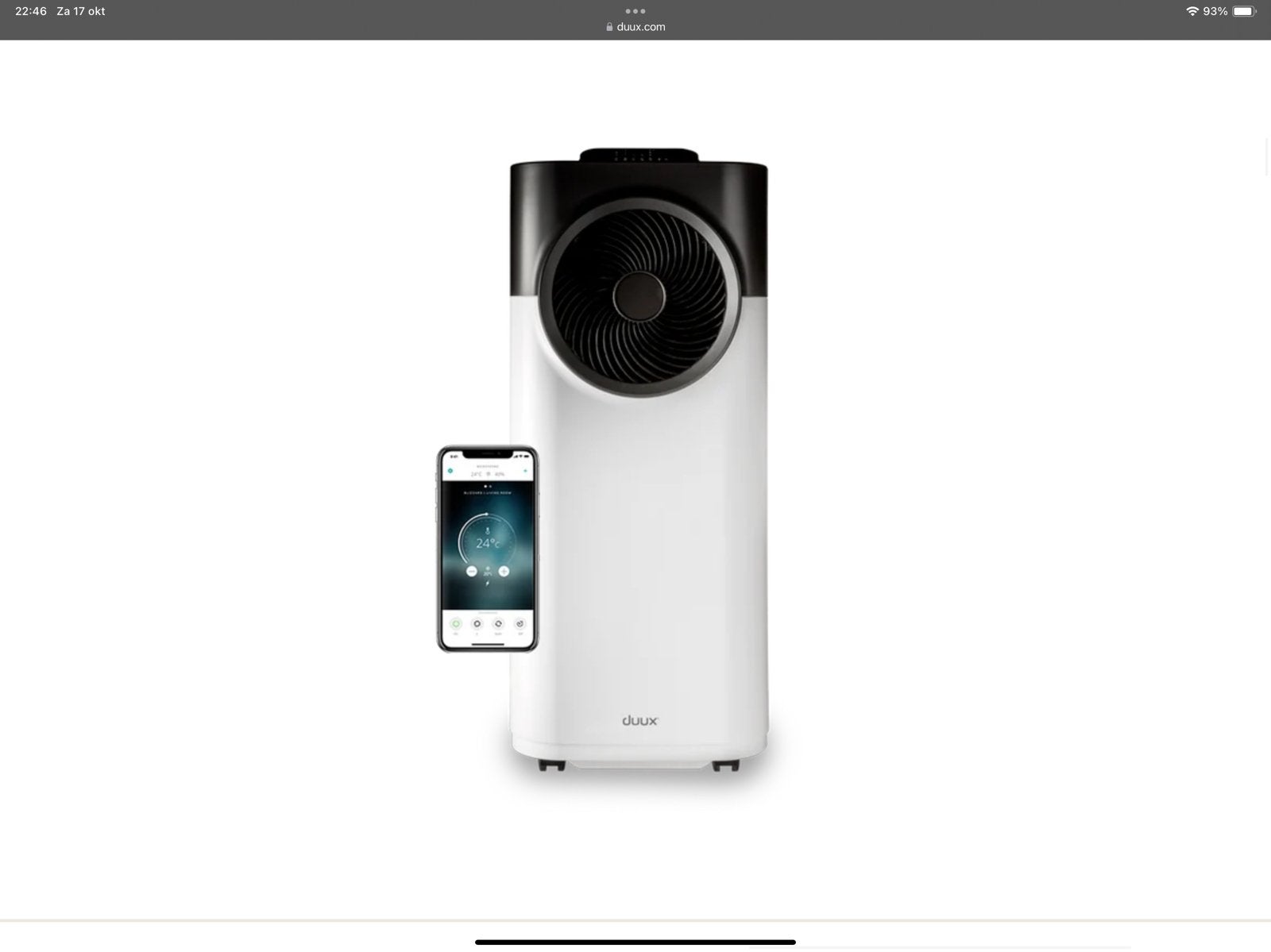 Duux Airco Blizzard Smart 12K BTU/u, Ophalen, Minder dan 60 m³, 3 snelheden of meer, Zo goed als nieuw
