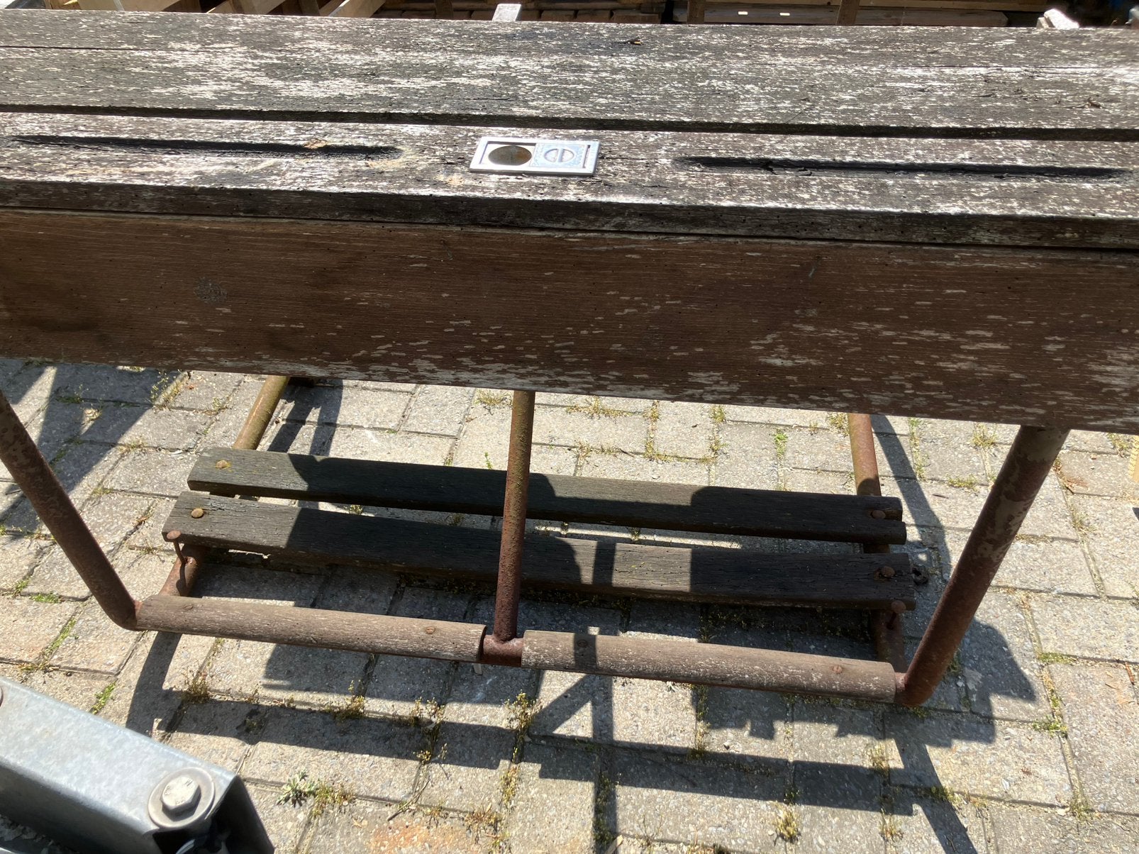Schoolbank als opknapper, Antiek en Kunst, Antiek | Meubels | Stoelen en Banken, Ophalen