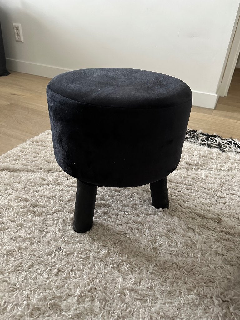 Krukje velvet zwart, Ophalen, Zo goed als nieuw, Hout