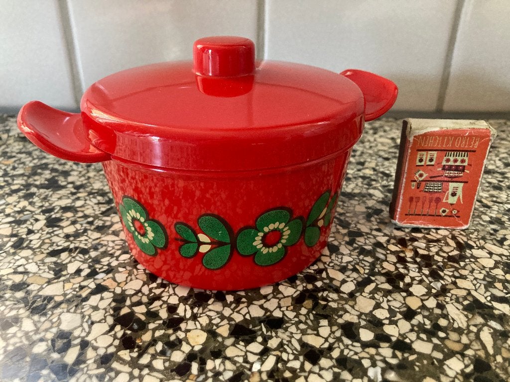 Emsa rood klein plastic schaaltje vintage jaren 70 seventies, Kunststof, Overige merken, Vintage, Ophalen of Verzenden