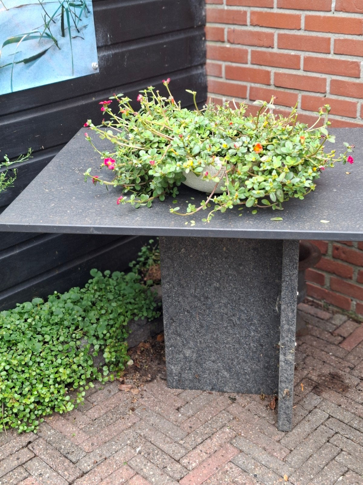 stenen tuin tafel, Ophalen of Verzenden, Gebruikt, Rechthoekig
