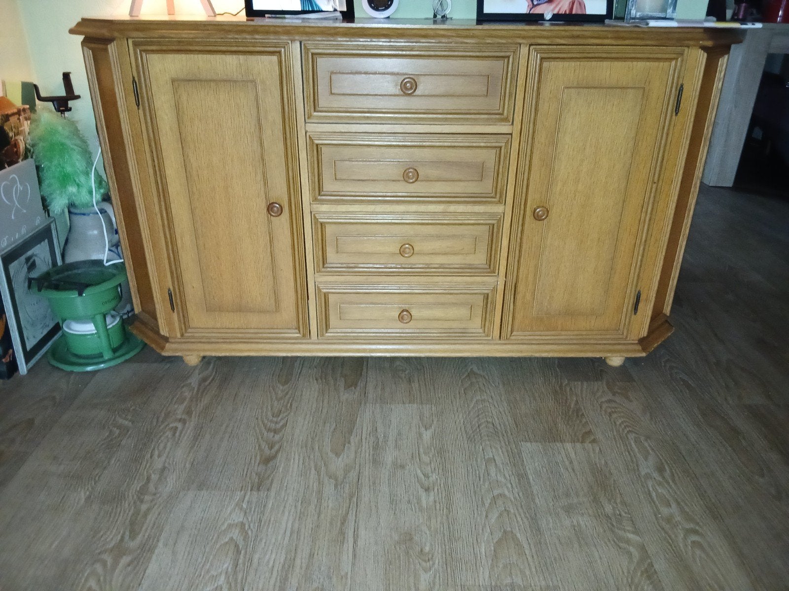 blank eiken dressoir met laden en deuren, Ophalen, Gebruikt, Met lade(s), Klassiek