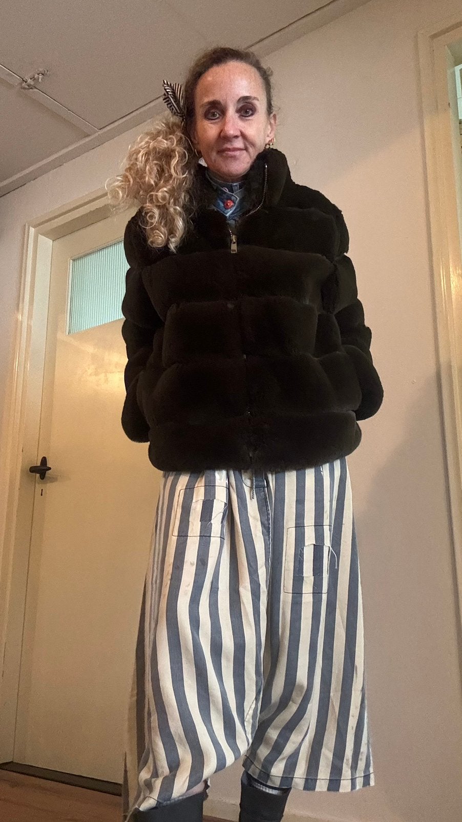 Faux fur donker groene bontjas maat S, Ophalen of Verzenden, Zo goed als nieuw, Groen