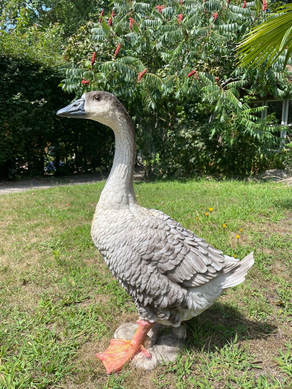 Gans beeld tuin vijver zwembad boerderij boer, Ophalen, Nieuw, Kunststof, Dierenbeeld