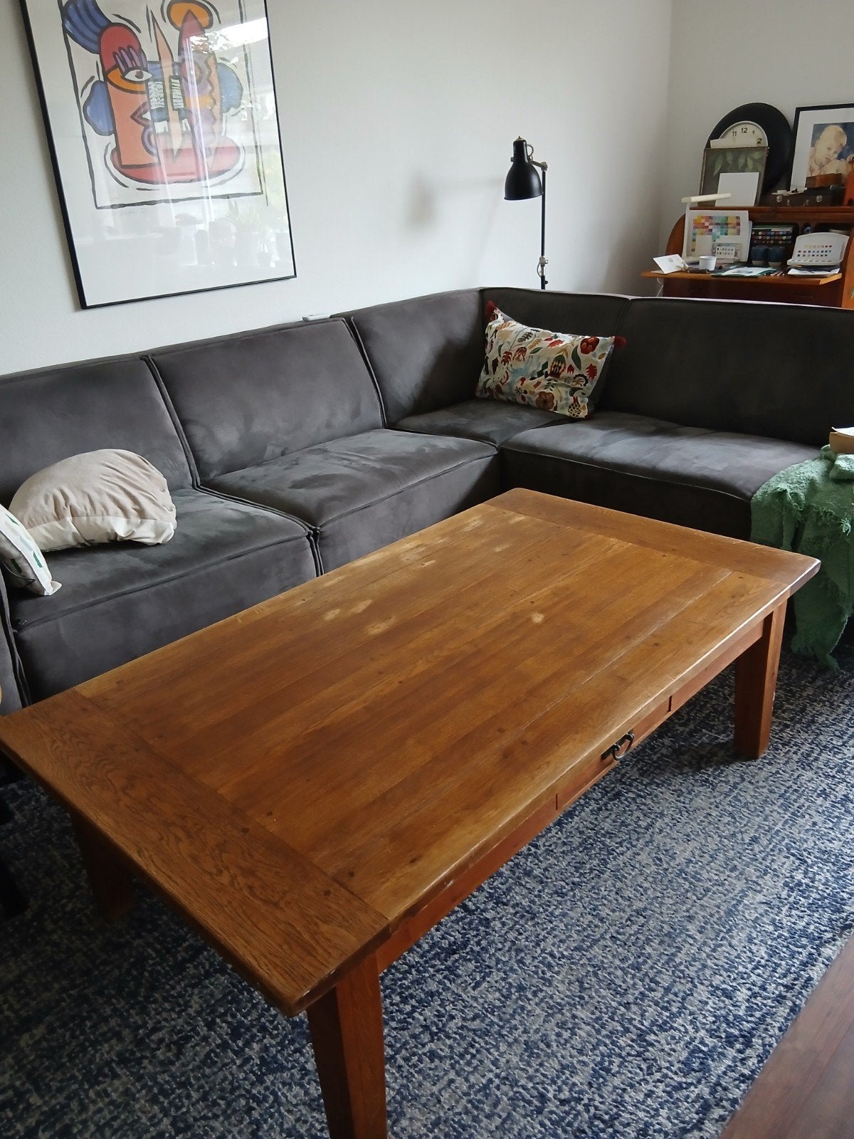 Robuuste houten salontafel, Ophalen, 100 tot 150 cm, Landelijk, vintage, 50 tot 100 cm