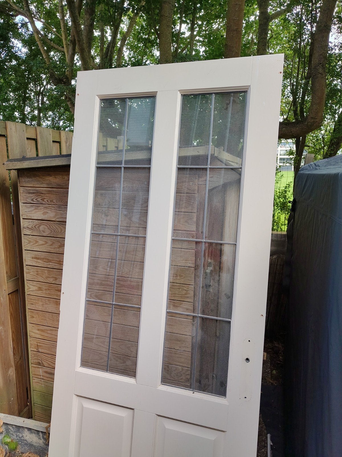 Binnendeur met glas in lood, Doe-het-zelf en Verbouw, Deuren en Horren, Ophalen, Gebruikt, 80 tot 100 cm, Binnendeur