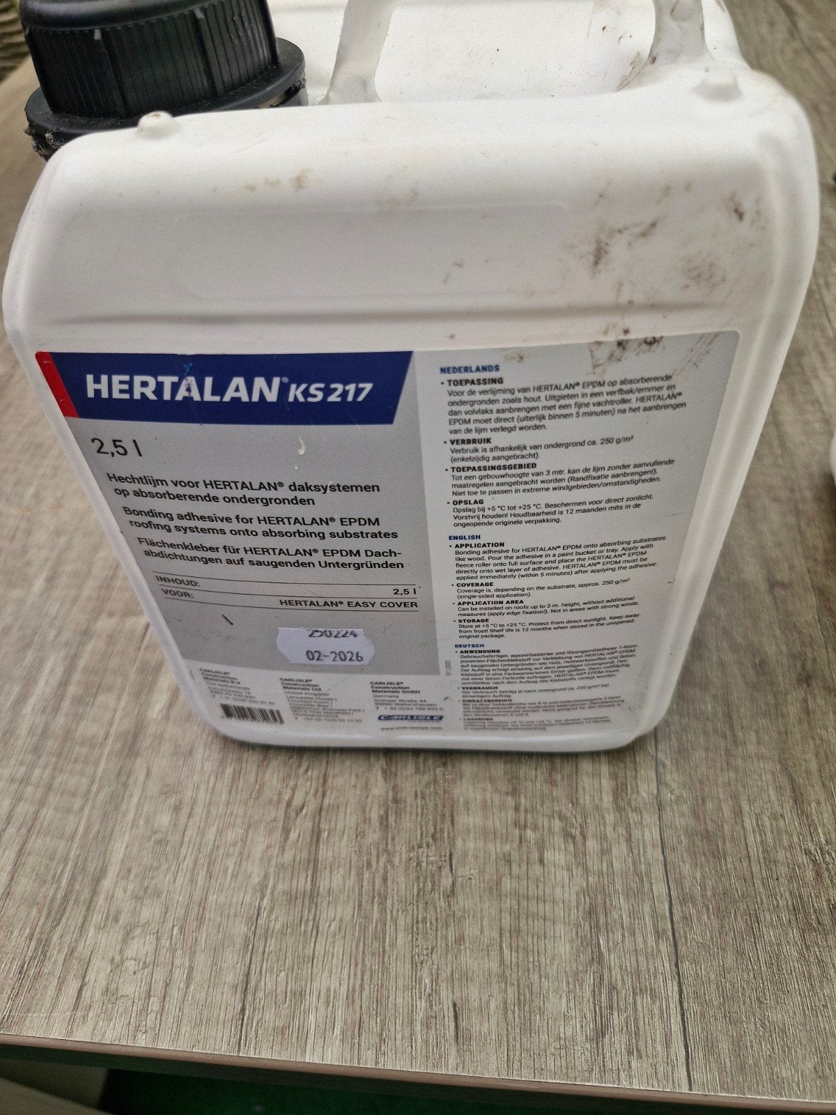 EPDM Bodemlijm en HERTALAN KS 217 Daklijm, Ophalen