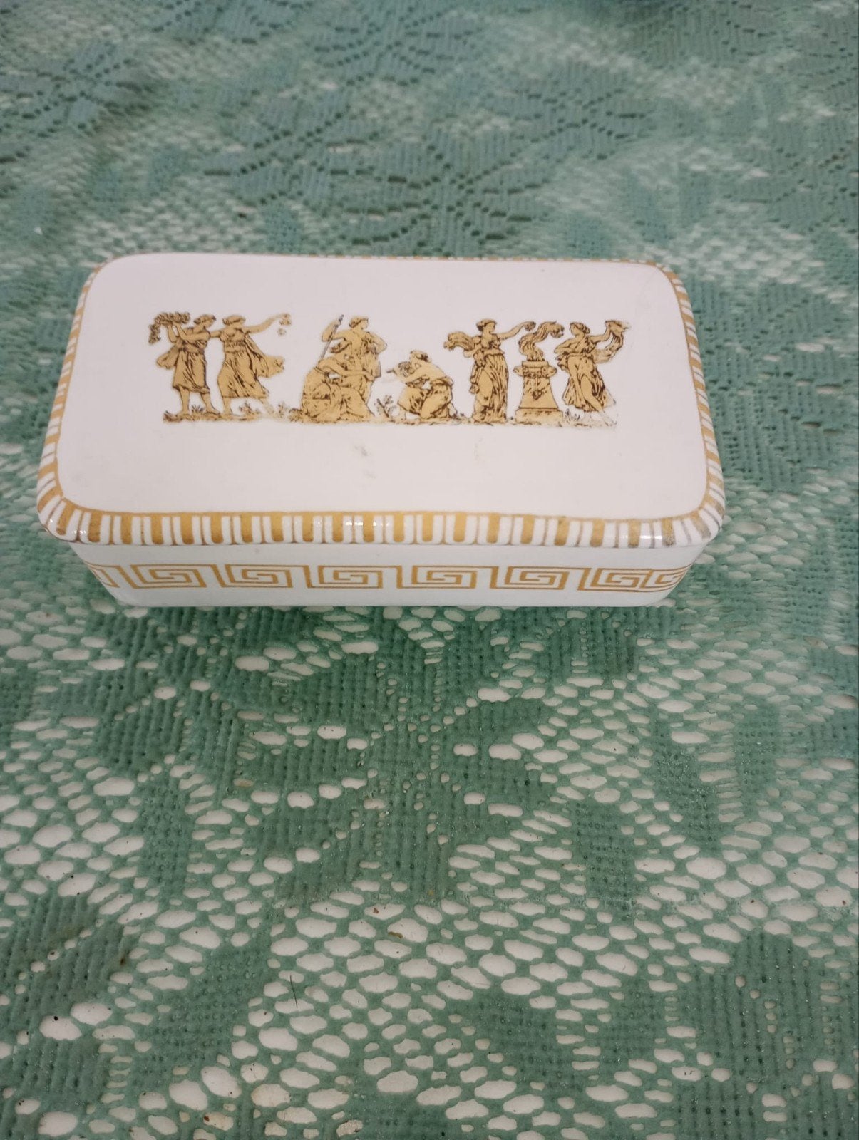 Vintage Grieks Doosje met 24K Goud Decoratie, Antiek en Kunst, Ophalen of Verzenden