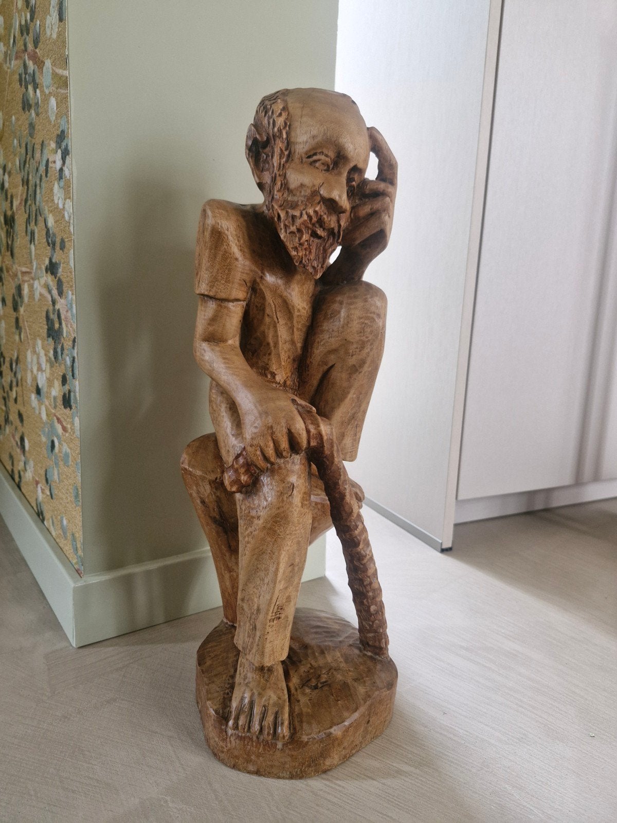 Uniek handgesneden houten beeld. Creoolse kunst  Curaçao, Antiek en Kunst, Ophalen