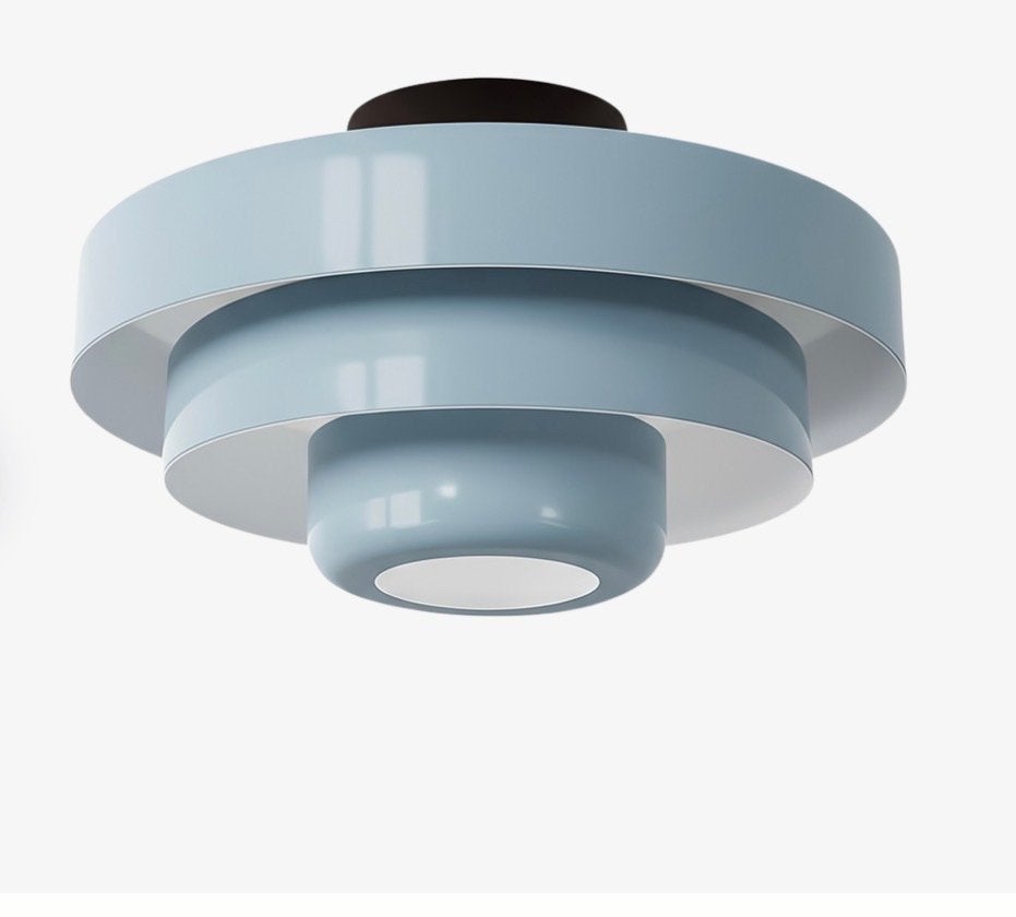 Moderne lichtblauwe plafondlamp bauhaus stijl - Nw in doos, Huis en Inrichting, Modern, Nieuw, Plafondlamp, Metaal