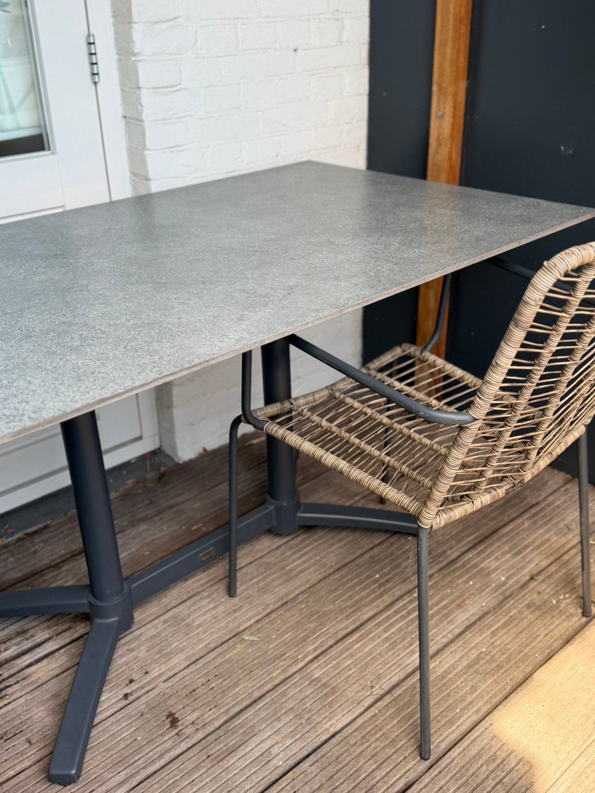 Inklapbare tuintafel met 4 stoelen, Ophalen, Gebruikt, Rechthoekig, Overige materialen