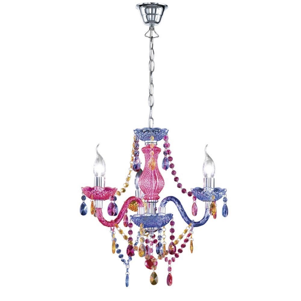 Trio - Lamp Luster Crystal 40cm 3-lichts kleur transparant, Ophalen of Verzenden, Nieuw, Kunststof
