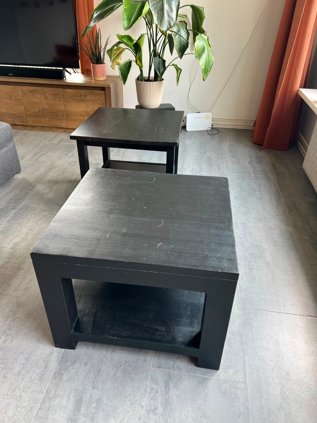 2x Bijzettafel zwart, Ophalen, 50 tot 100 cm, 50 tot 100 cm