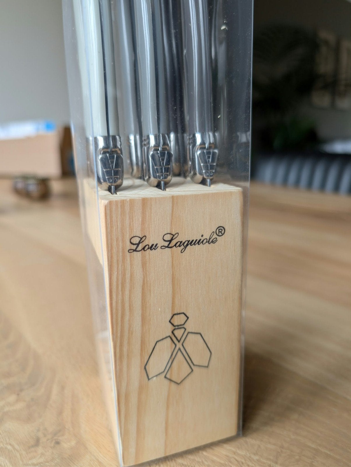 Laguiole Steakmessen Set 6x Nieuw in Houten Blok, Los bestek, Ophalen of Verzenden, Rvs of Chroom, Messenset