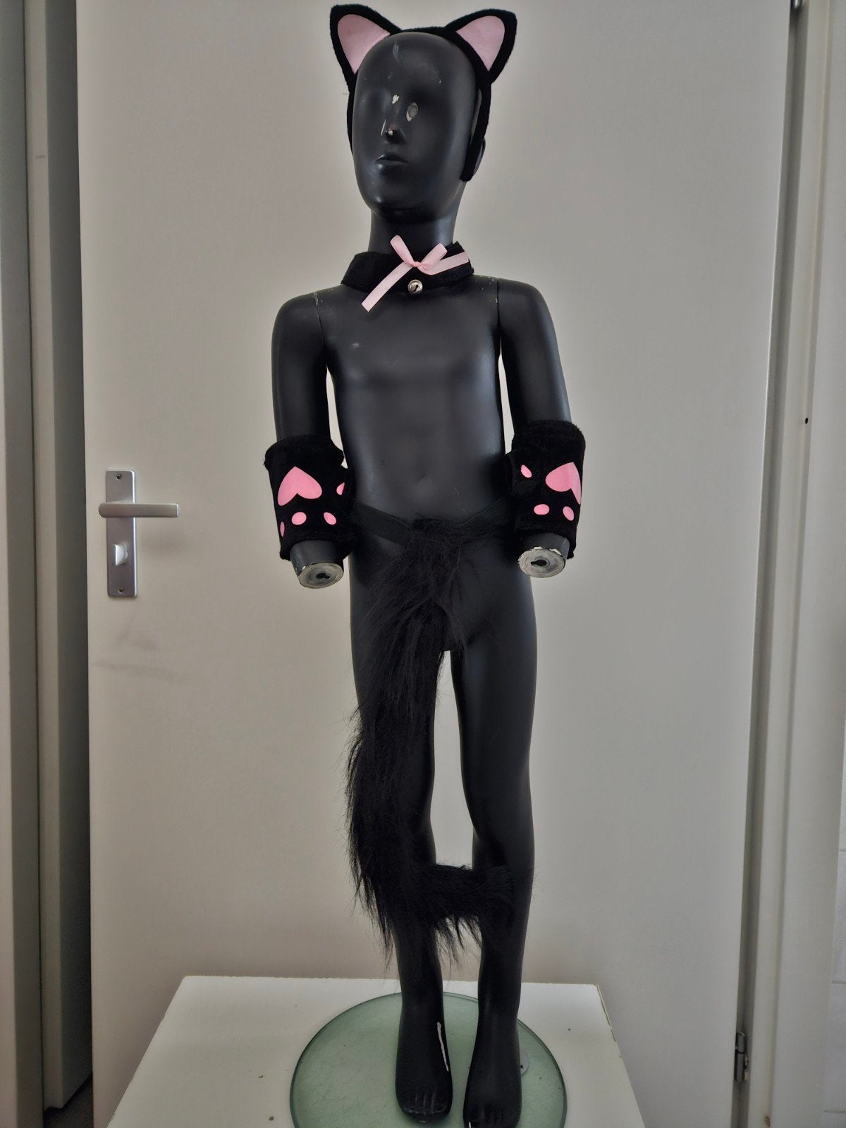 Poes Kat Verkleedkleding Carnaval Zwart Roze, Ophalen of Verzenden, Zo goed als nieuw, Jongen of Meisje
