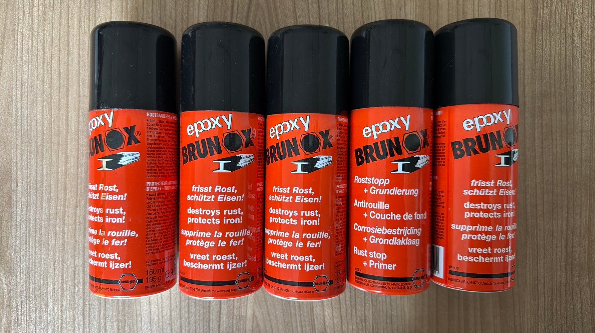 5 stuks Brunox Epoxy Roeststopper & Grondlak Spray - 5 stuks, Overige kleuren, Nieuw, Ophalen of Verzenden, Lak
