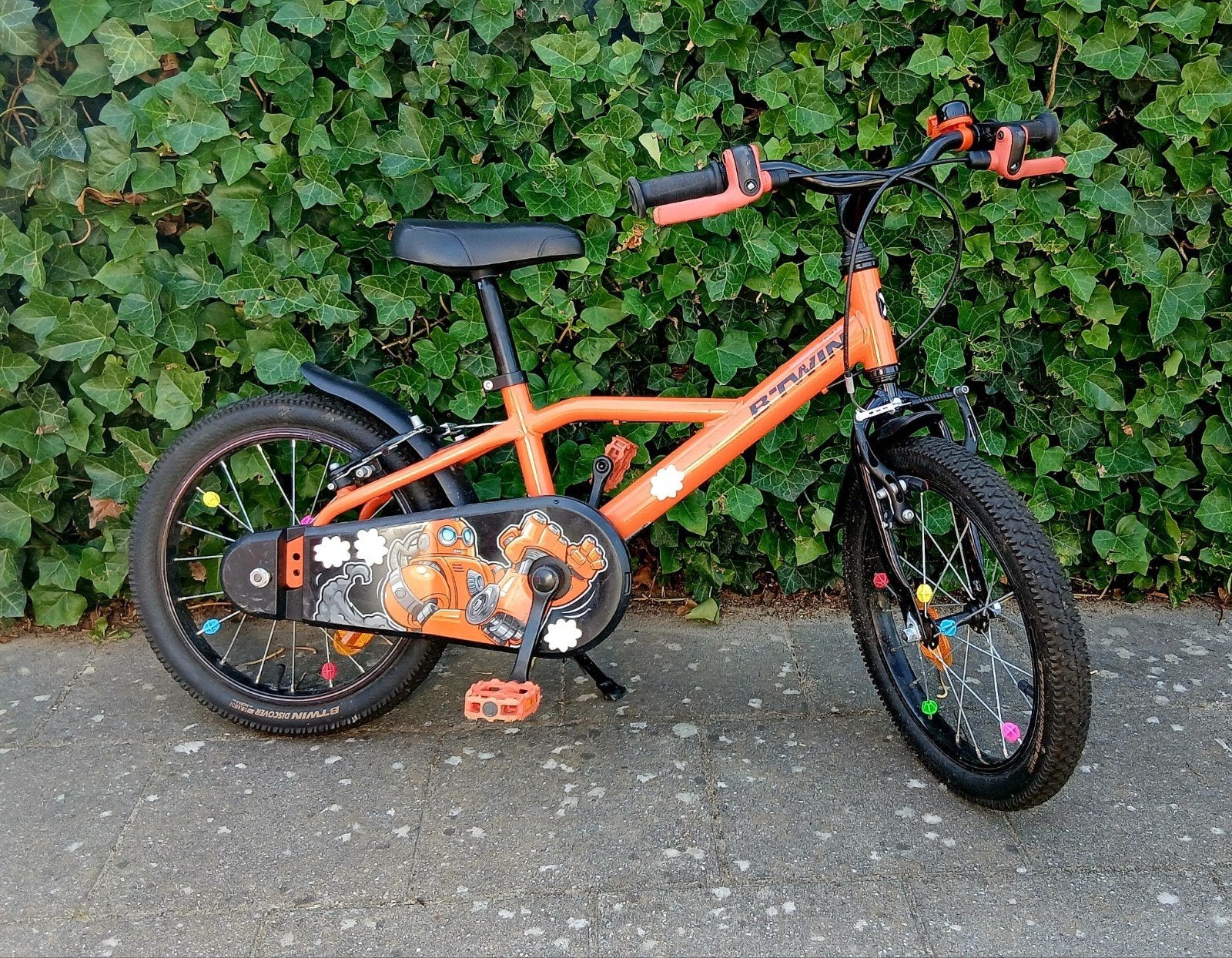 B'Twin Robot Kinderfiets 16 inch Oranje, Ophalen, Gebruikt, 16 tot 20 inch
