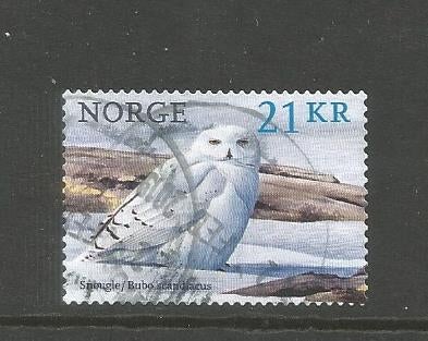 Noorwegen Vogels-Uilen-Sneeuwuil, Ophalen of Verzenden, Noorwegen, Gestempeld