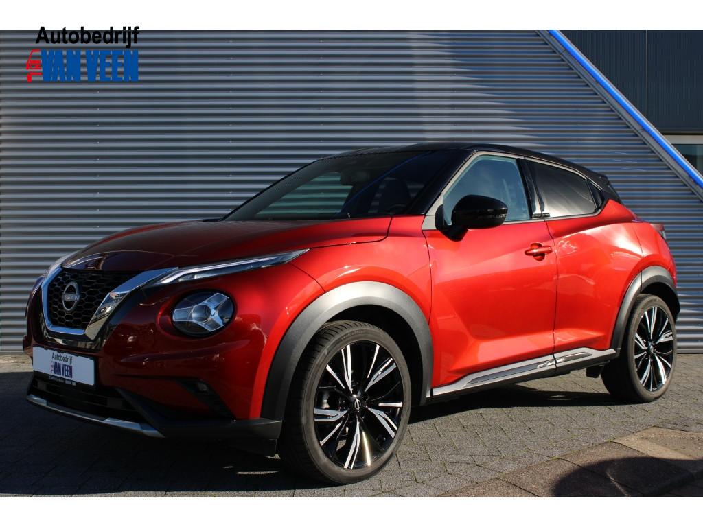Nissan Juke 1.0 DIG-T N-Design | Navi | Camera | Clima | 19I, Auto's, Nissan, Stof, Zwart, Bedrijf, 3 cilinders