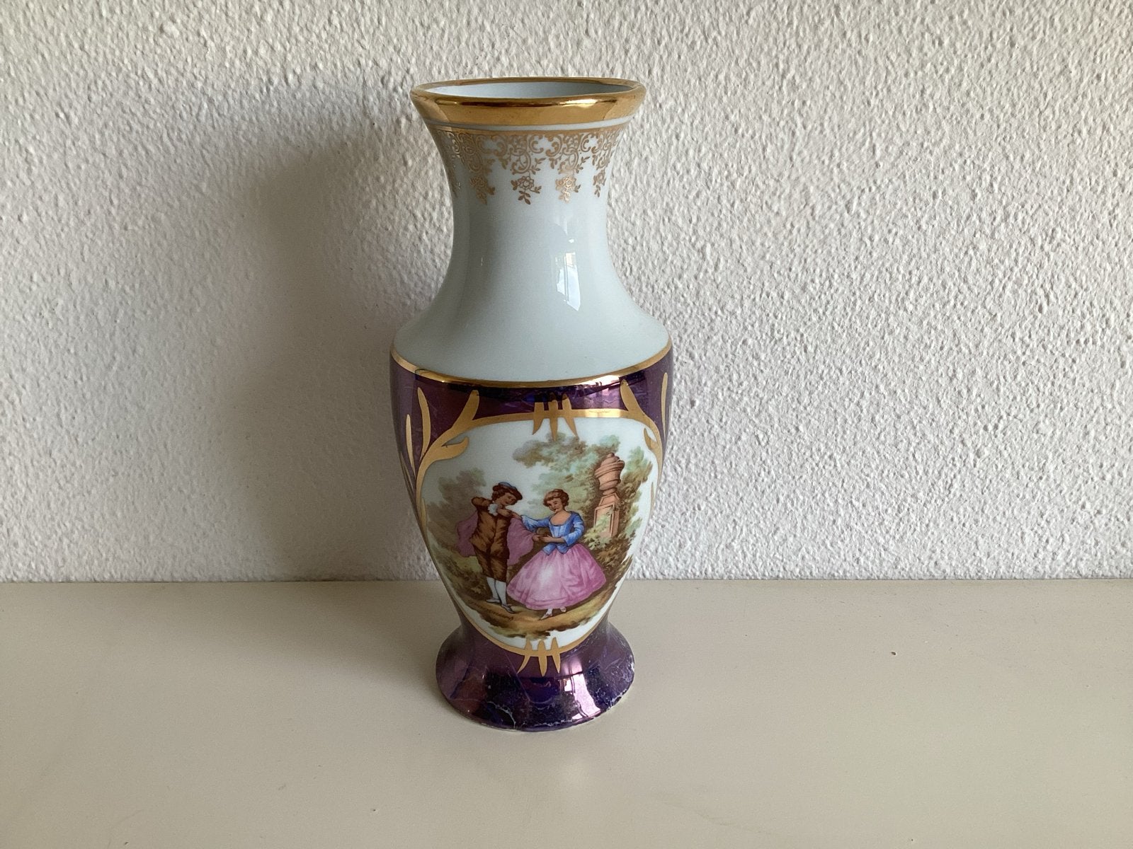 Antieke Limoges vaas, handgeschilderd, 25 cm hoog, Ophalen