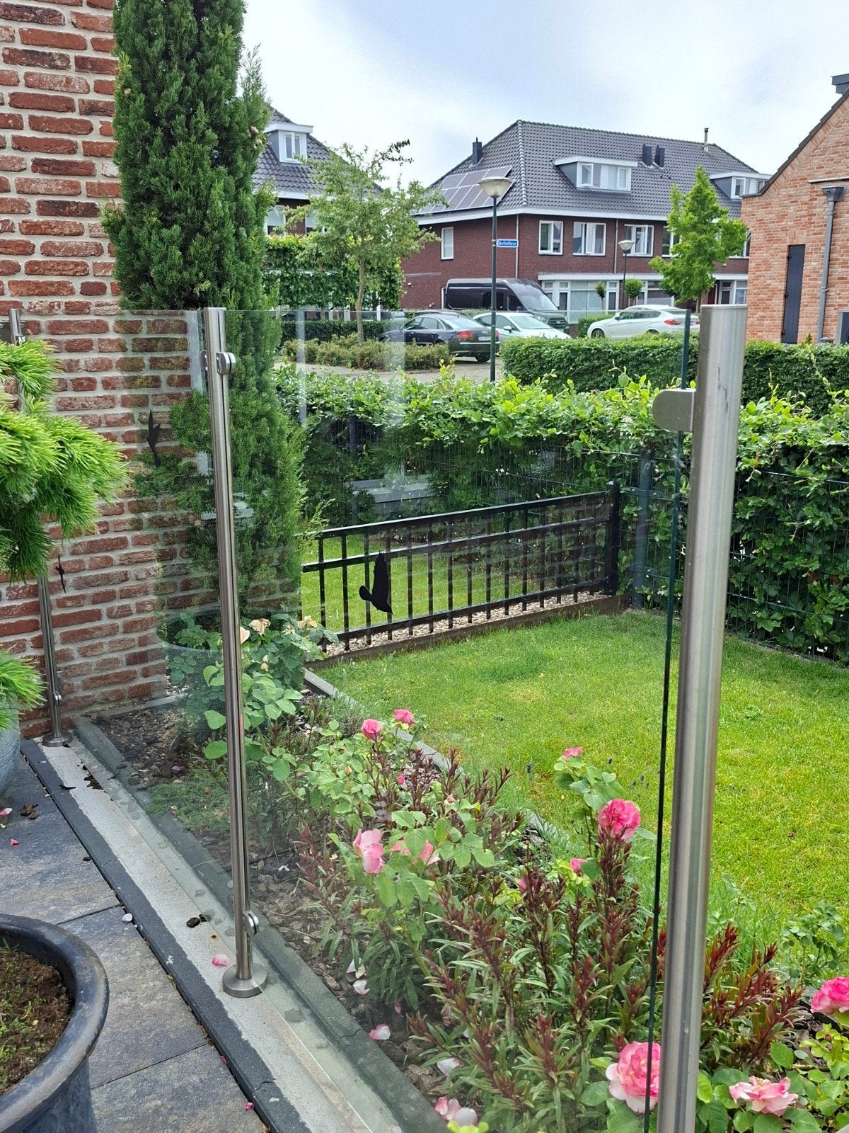 Windscherm glas, Tuin en Terras, Ophalen of Verzenden, IJzer