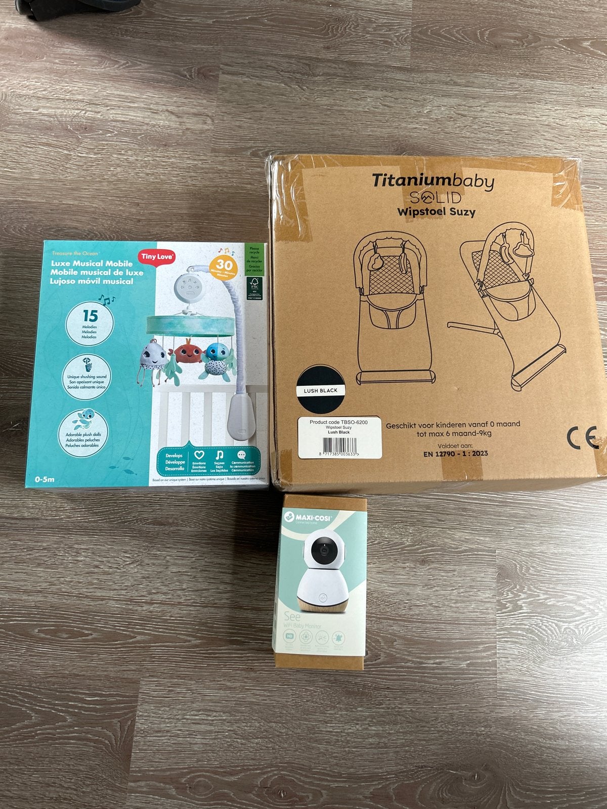 Baby startpakket: Mobiel, wipstoel & babyfoon, Ophalen of Verzenden, Nieuw