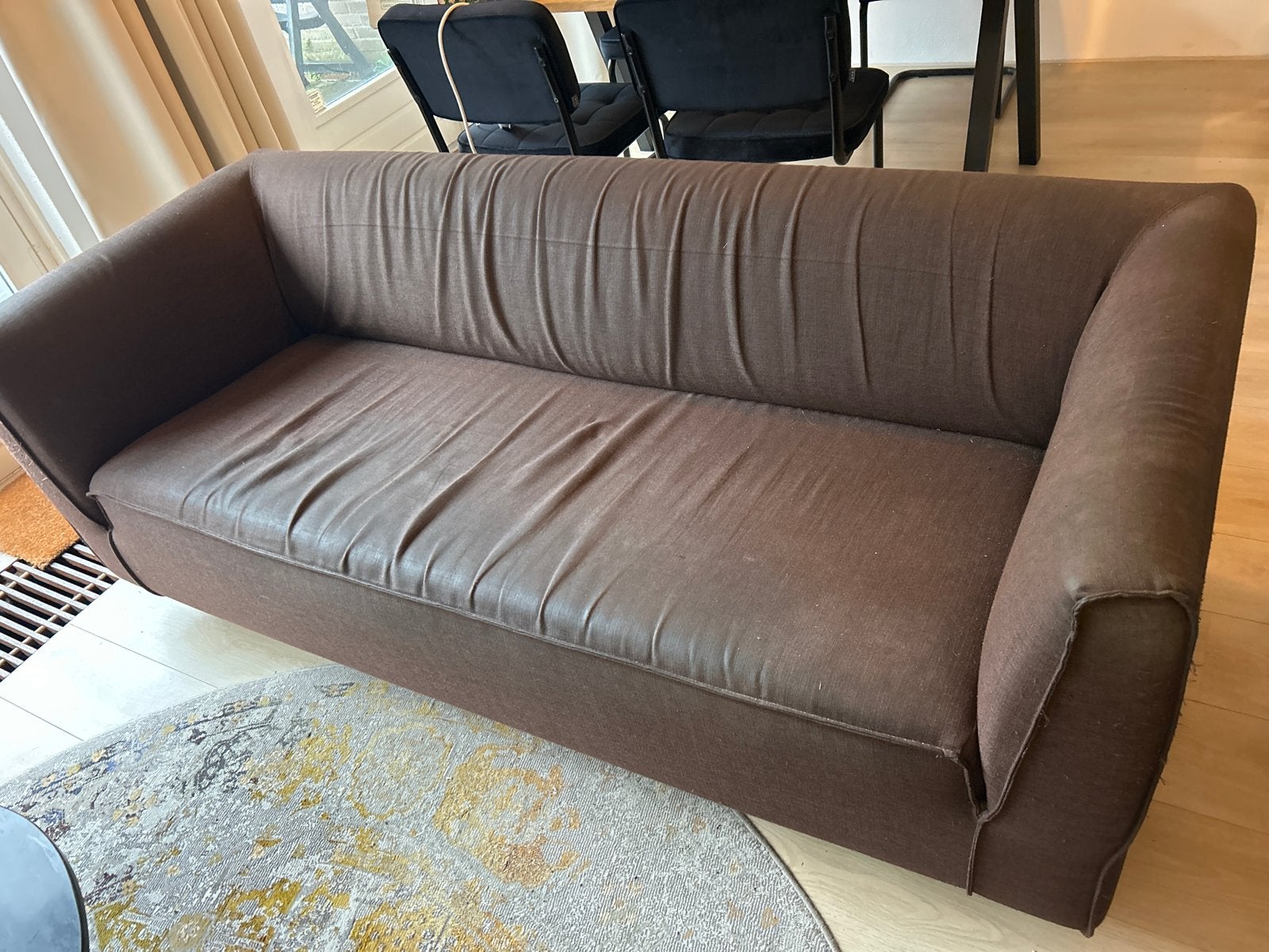 Bruine 3 zits bank Gelderland, gebruikt, herbekleed, Ophalen, Gebruikt, Driepersoons, 75 tot 100 cm