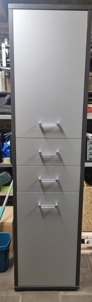 Stevige kast met lade en deuren. Licht grijs en antraciet, Huis en Inrichting, Kasten | Kledingkasten, Ophalen, 200 cm of meer