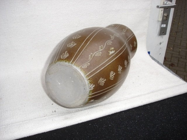 Vintage GROTE Sgraffito vaas Eiwa West Germany, Antiek en Kunst, Ophalen of Verzenden